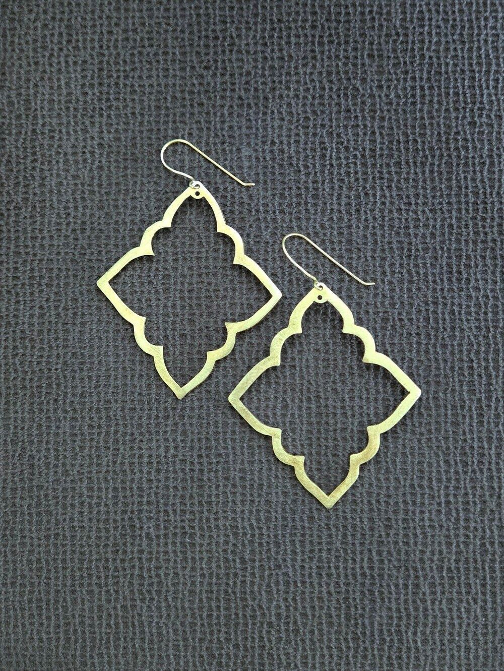 Brushed🖌️ Gold💛 Moroccan Tile Dangle Earrings